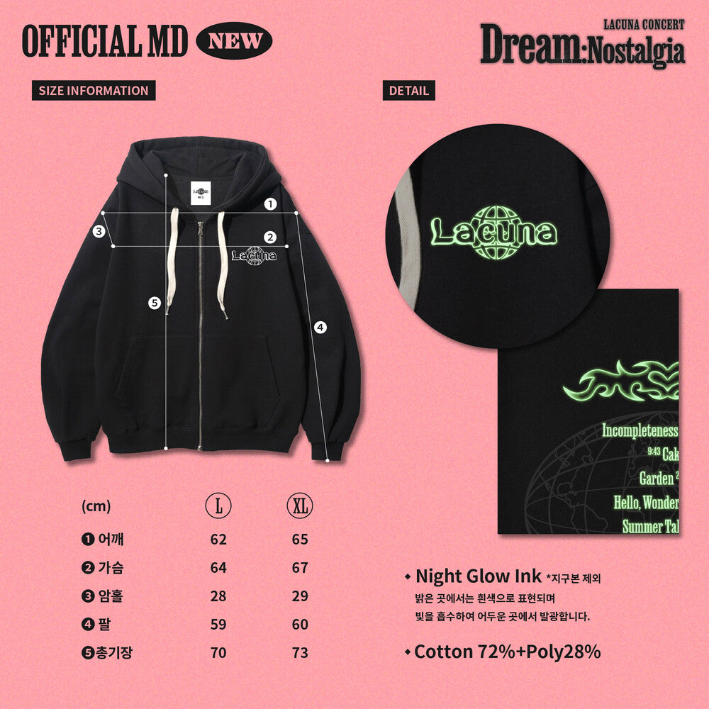 Lacuna Discography Two Way Zip-up Hoodie